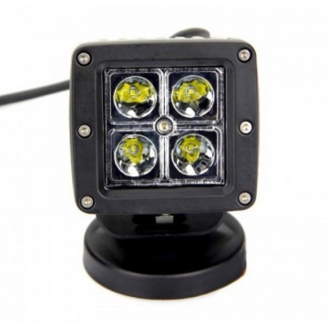 LED SPOT - 12W  - 3 LED - WIT incl. 4 filters - OFF-ROAD
