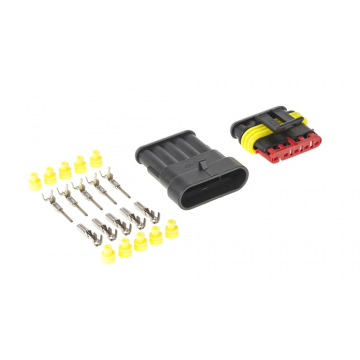 Hermetische connector set - 12 tot 24 Volt - 5 pin superseal - IP67 - 5 stuks