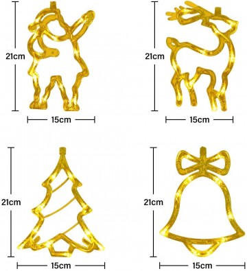 LED kerstfiguurtjes set - 4-delig - Warm wit
