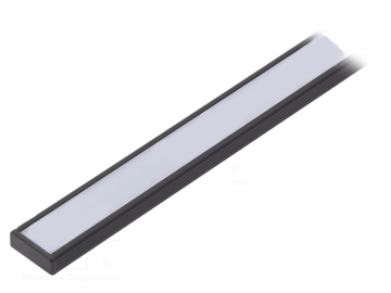 LED profiel - zwart - melk witte afdekplaat - 24 x 9 mm