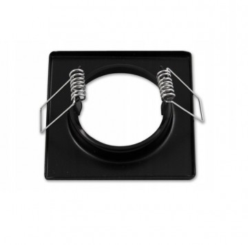 Inbouw spot GU10 - Staal - 86mm - Verstelbare armatuur vierkant - Zwart