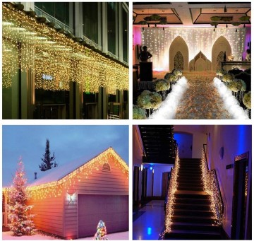 Led gordijn kerst - 10 meter - Warm wit - 400 leds