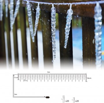 Kerst ijspegel ketting - 40 LEDs - 5 meter