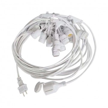 Led prikkabel Lichtsnoer - WIT - 15 meter - IP65 Waterdicht - 220 Volt