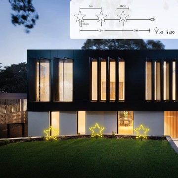 LED kerststerren set - 3 stuks - 30cm - Warm wit