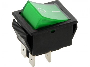 Schakelaar - groen - 12 volt - 20A - verlicht - vierkant
