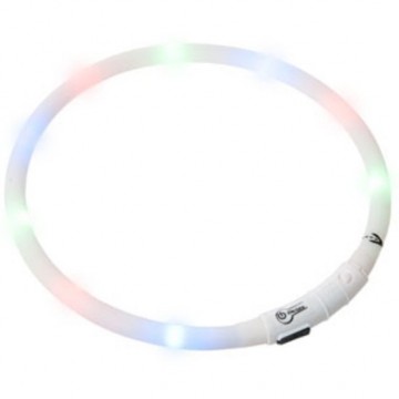 LED EASYDOG halsband - wit - inkortbaar 20 tot 70 CM - oplaadbaar