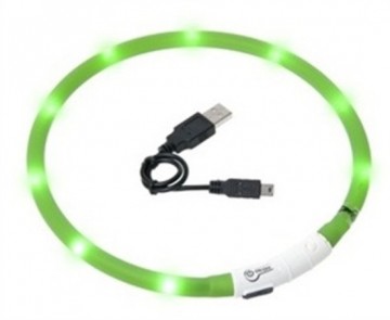 LED EASYDOG halsband - groen - inkortbaar 20 tot 70 CM - oplaadbaar