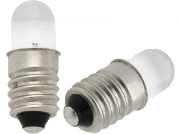 E10 LED lamp - 3V - Koud wit - Met diffuser