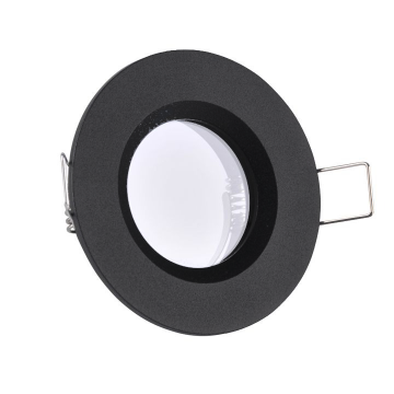 Inbouw spot GU10 - Staal - Rond armatuur - IP44 - Mat zwart - Verstelbaar