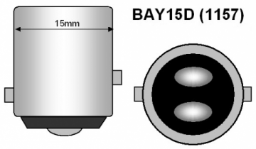 BAY15D LED 27-SMD 5050 lamp 12v wit