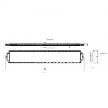 LED zwaaibalk - 120cm - SLIM uitvoering - R65 R10 + controller - Amber