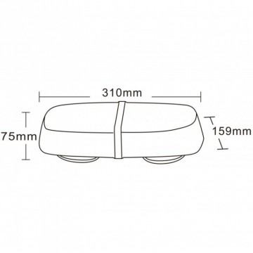 Dak Zwaailamp - 70mm hoog - R10 / R65 Certificering - 72 LED Oranje - Magnetisch