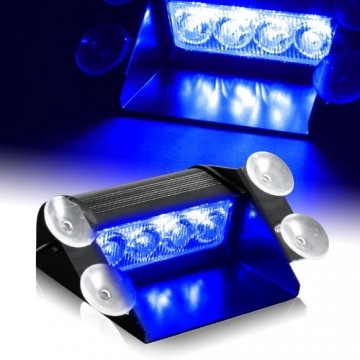 Blauw 8 LED Dashboard Strobe Flash zwaailicht