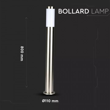 Bollard 80cm 3LED buitenlamp - 80cm - RVS pilaar - BOLLARD E27