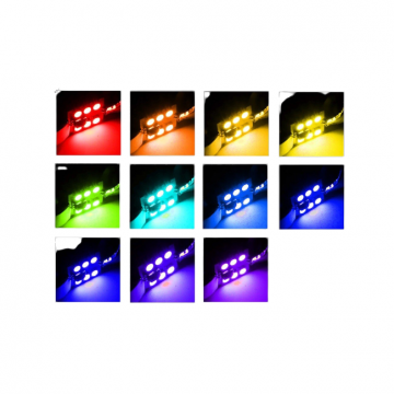 RGB Dome - 36mm LED - 6SMD - Met afstandsbediening - 12V - 2 stuks