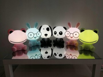 LED nachtlamp - Beer zwart-wit - Warm wit