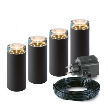 4x LED Pilaren - 2 Watt - 12V - 16cm - complete set