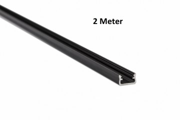 2 meter - 9,3x16mm DESIGN A ZWART - LED Profiel - aluminium