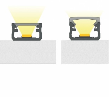 3 meter - 23mm HOEK DESIGN C WIT - LED Profiel - aluminium