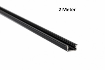 2 meter - Inbouw 9,3mm DESIGN B ZWART - LED Profiel - aluminium