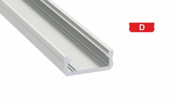 1 meter - 6.3x16mm DESIGN D ZWART - LED Profiel - aluminium