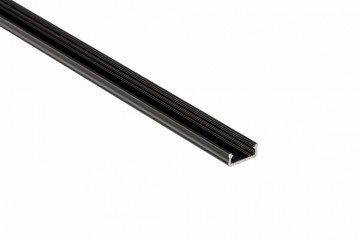 1 meter - 6.3x16mm DESIGN D ZWART - LED Profiel - aluminium