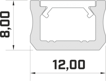 1 meter - 8x12mm DESIGN X WIT - LED Profiel - aluminium