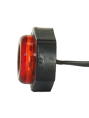 Platte LED auto unit - lamp 6x LED rood - 12V / 24V