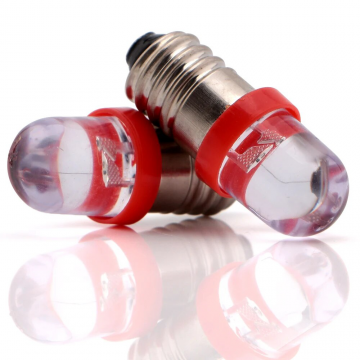 E10 LED lamp - 12V - Rood
