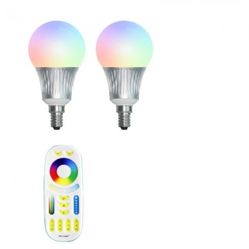 Beginners set - E14 - 2 wifi lampen - Kleur + DUAL WHITE
