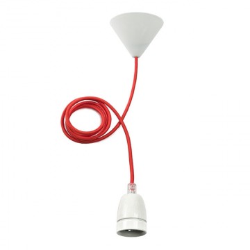 E27 fitting met kabel rood