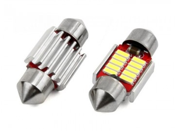 Dome - 10 LED - 4014 - 31mm - CANBUS - C5W - 12/24V - 2 stuks