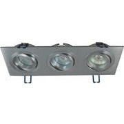 Inbouw 3x LED spot GU10 aluminium rechthoek armatuur zilver/zilver