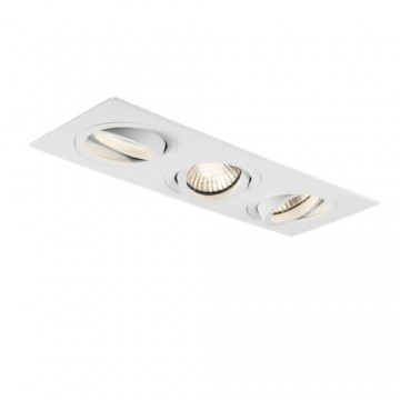 Inbouw 3x LED spot GU10 aluminium rechthoek armatuur zilver/zilver