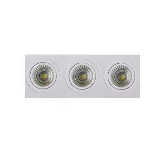 Inbouw 3x LED spot GU10 aluminium rechthoek armatuur zilver/zilver