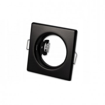 Inbouw spot GU10 - Staal - 86mm - Verstelbare armatuur vierkant - Zwart