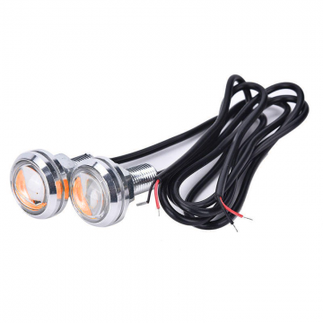 23MM LED - Eagle Eye - Oranje - Waterproof - Zilveren behuizing