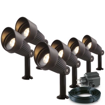 6x LED grond spot - 12V - 3 watt - complete set