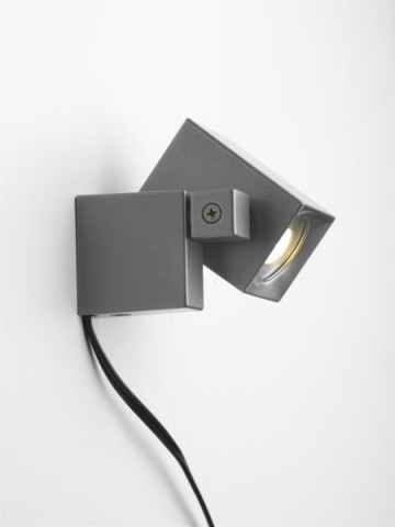 1x LED wand spot - 2 Watt - 12V - Grijs - complete set