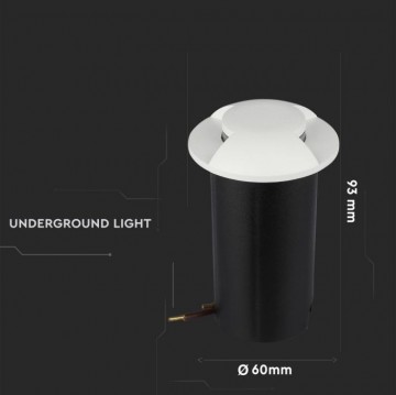 Grondspot 2 kanten - witte uitvoering - 12 Volt tuin verlichting - warm wit - IP67