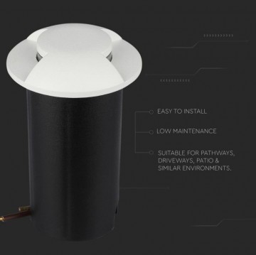 Grondspot 2 kanten - witte uitvoering - 12 Volt tuin verlichting - koud wit - IP67