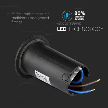 Grondspot 4 kanten - zwarte uitvoering - 12 Volt tuin verlichting - warm wit - IP67