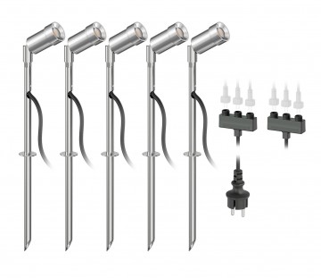 5x LED grond spot - 12V - 1,5 Watt - Complete set