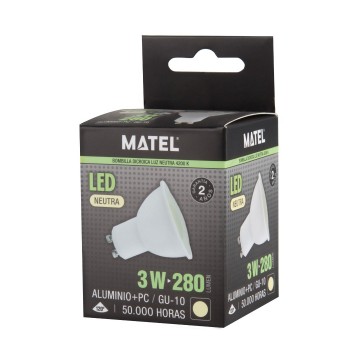 GU10 - Neutraal Wit - 280 Lumen - 3 Watt