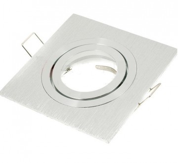 Inbouw armatuur GU10 aluminium vierkant PREMIUM zilver/zilver