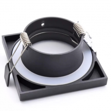 Inbouw spot GU10 + MR16 - Aluminium - IP44 - Vierkant armatuur - Zwart