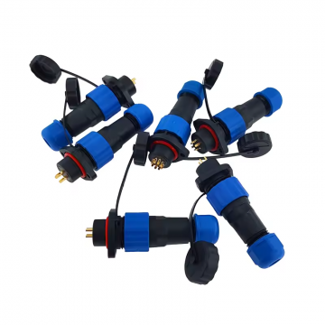 Male + chassis square base - 24V - waterdichte connector - 2 aderig - IP68