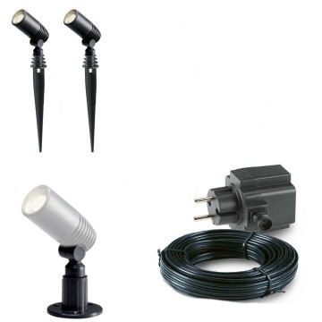 2x LED grond spot - 12V - 2 watt - complete set