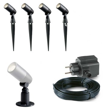 4x LED grond spot - 12V - 2 watt - complete set